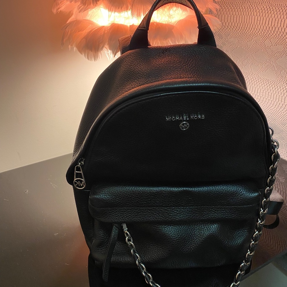 Michael Kors Pebbled Leather Backpack Medium Slat… - image 3